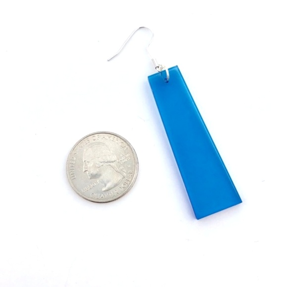 Transparent Blue Earrings - Picture 3 of 3